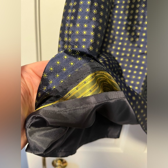 J Crew Collection Navy Sun Print Tie Silk Miniskirt - Picture 4 of 10